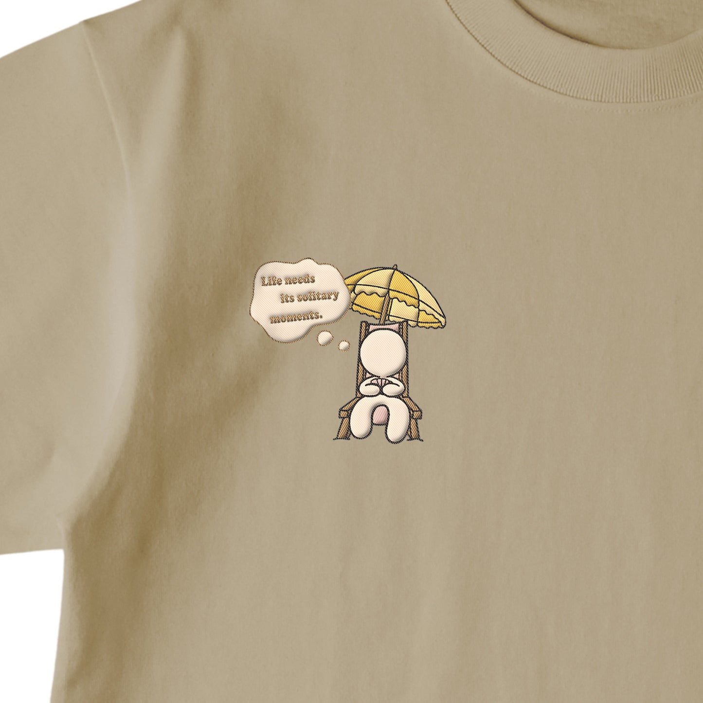 【ワンポイントTシャツ】 ソリティア ベージュ