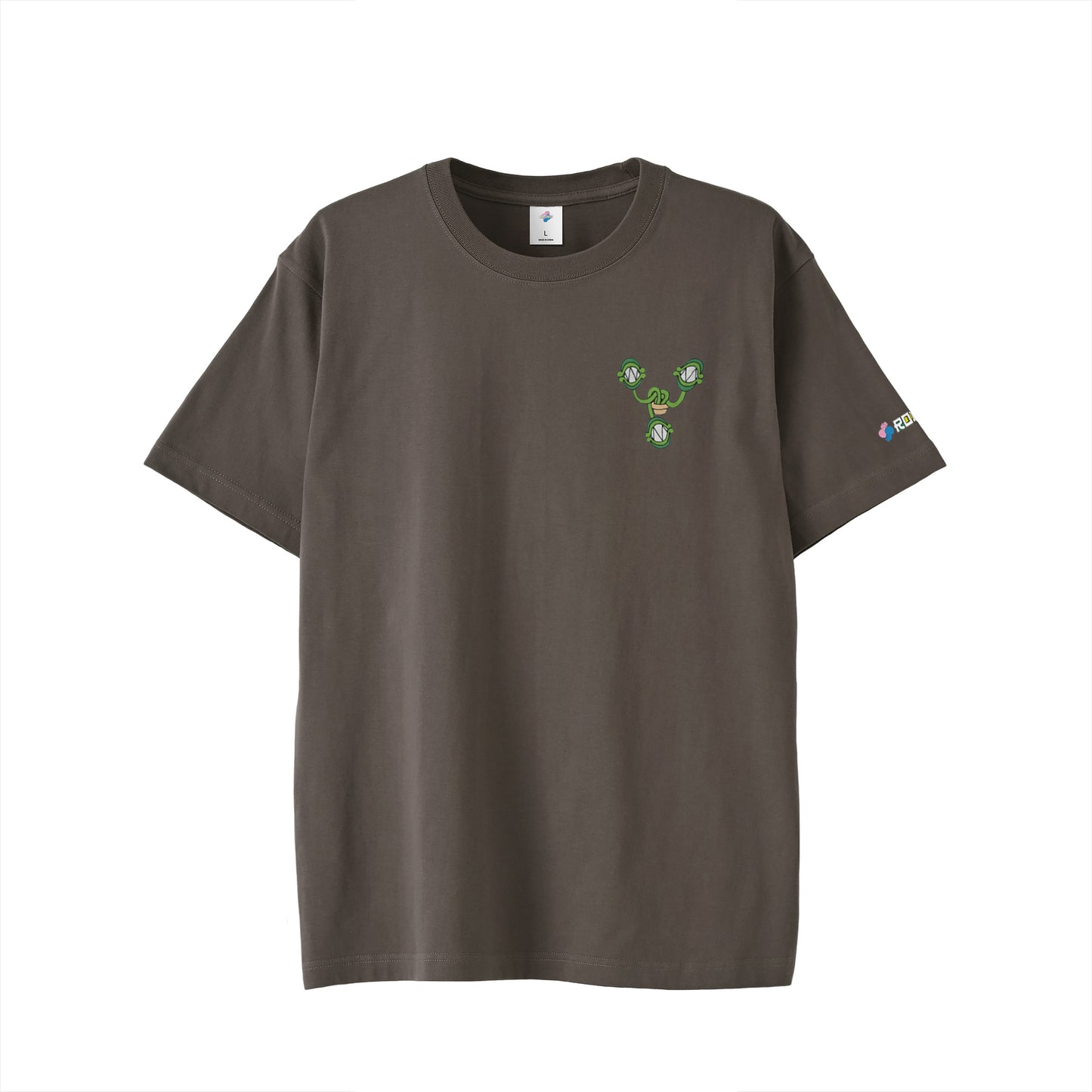 【ワンポイントTシャツ】フェイクスマイル black image