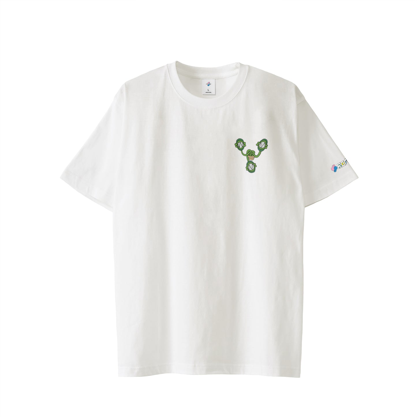 【ワンポイントTシャツ】フェイクスマイル white image