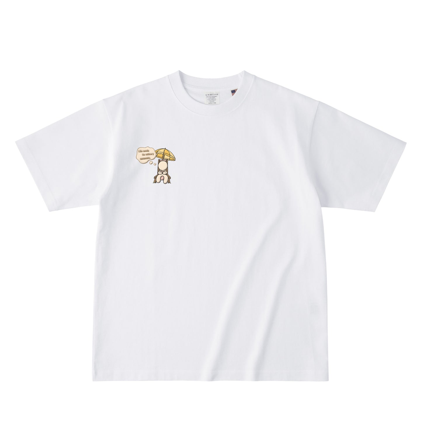 【ワンポイントTシャツ】　ソリティア　ベージュ