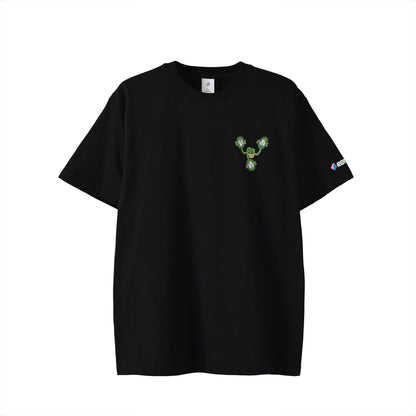 【ワンポイントTシャツ】フェイクスマイル black image