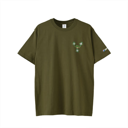 【ワンポイントTシャツ】フェイクスマイル white image