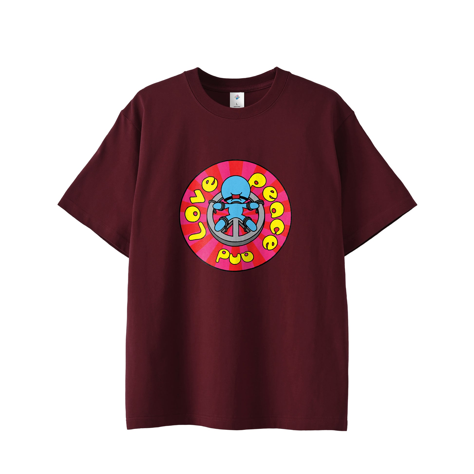 【Tシャツ】Peace and Love burgundy image