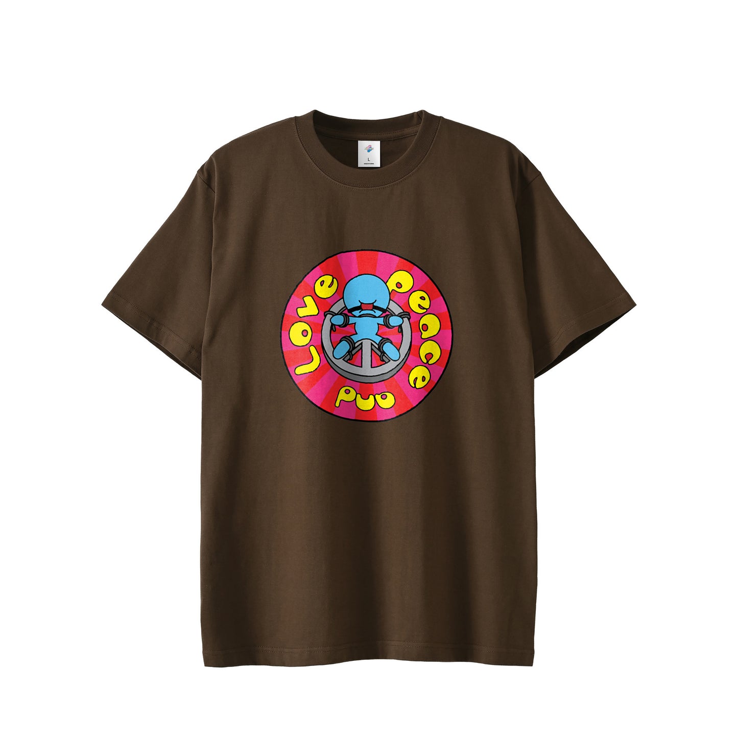 【Tシャツ】Peace and Love dark-brown image