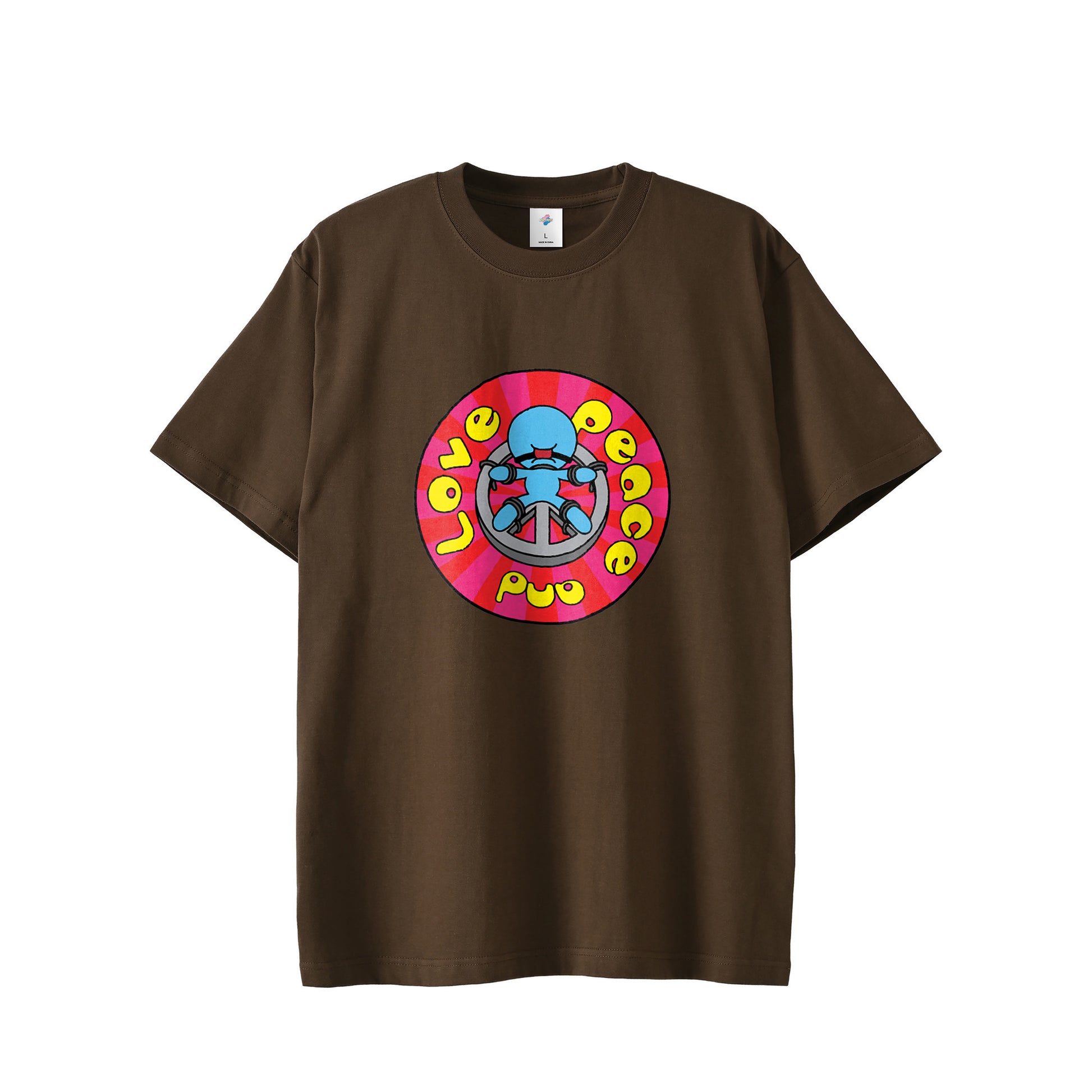 【Tシャツ】Peace and Love dark-brown image