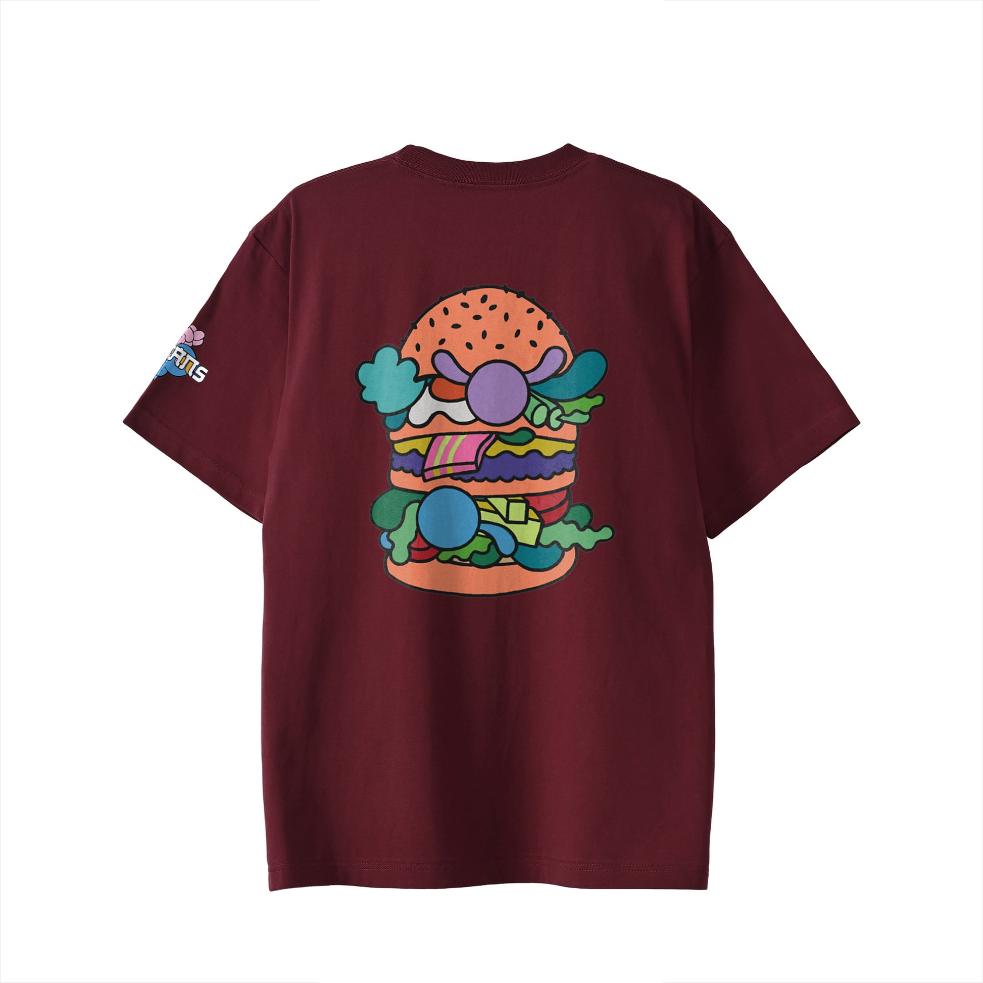【Tシャツ】ローマンズロゴ×バーガー burgundy image