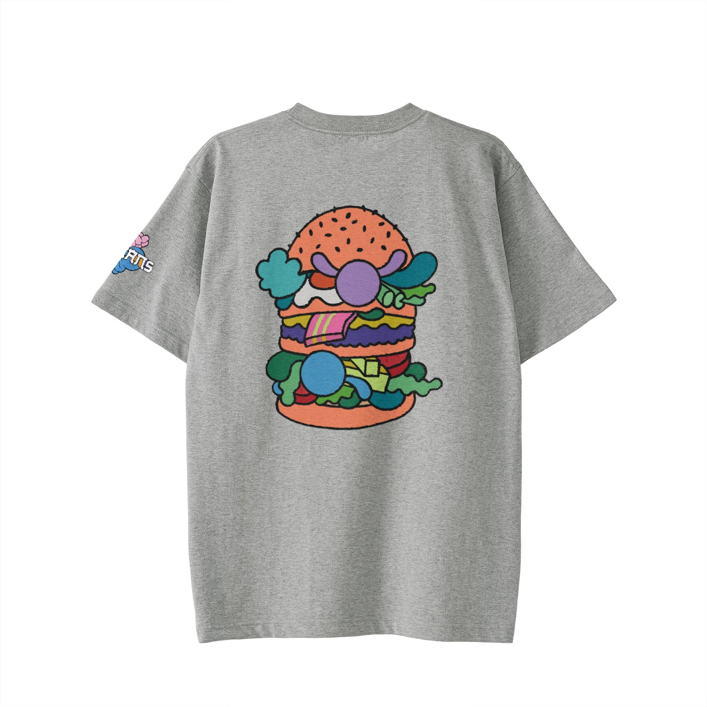 【Tシャツ】ローマンズロゴ×バーガー gray image
