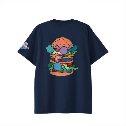 【Tシャツ】ローマンズロゴ×バーガー indigo image