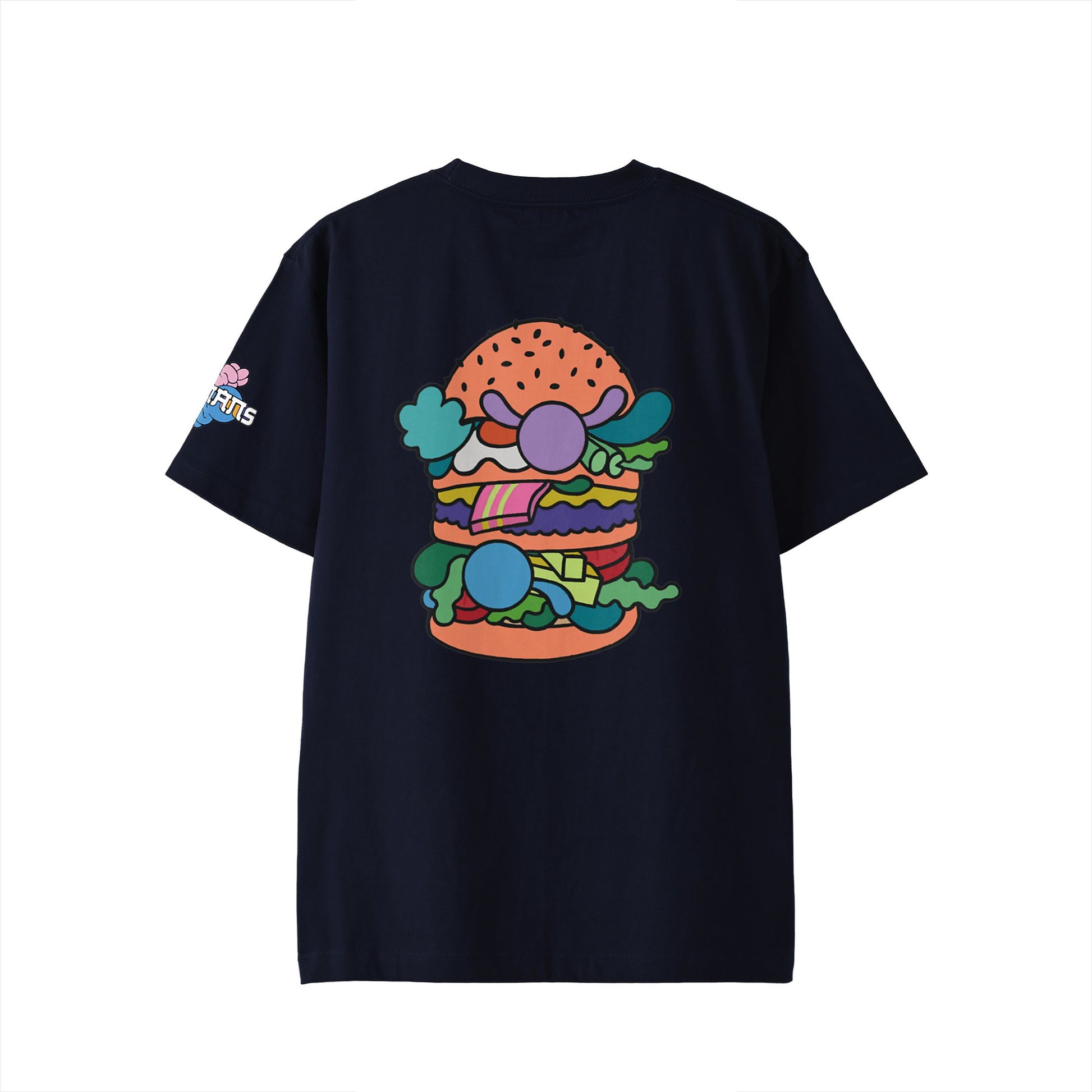【Tシャツ】ローマンズロゴ×バーガー navy image
