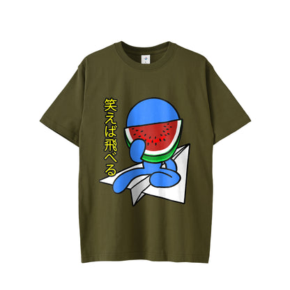 【Tシャツ】スイカスマイル olive-drab image